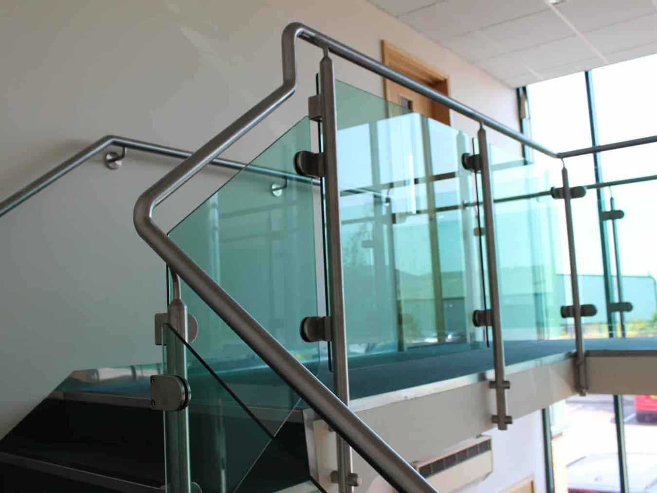 stainless steel handrail on staircase wrightfield